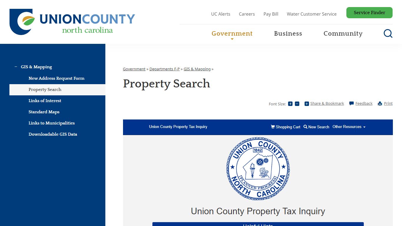 Property Search | Union County, NC